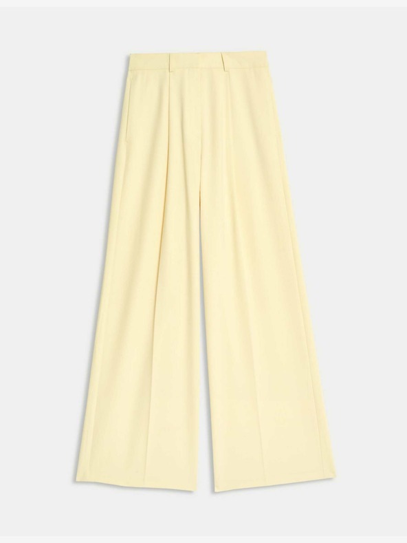Marks & Spencer Широк тъкан панталон с плисирана предна част Marks & Spencer жълт