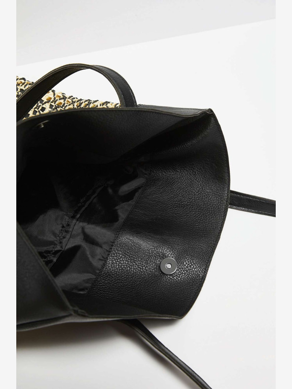 Moodo Бежово-черна дамска чанта Moodo