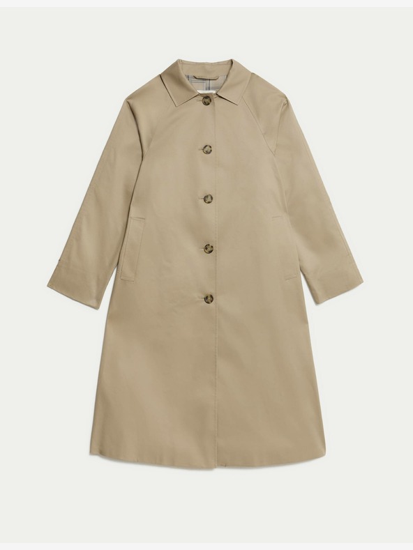 Marks & Spencer Удължено палто за кола Stormwear™ от висококачествен памук Marks & Spencer бежово