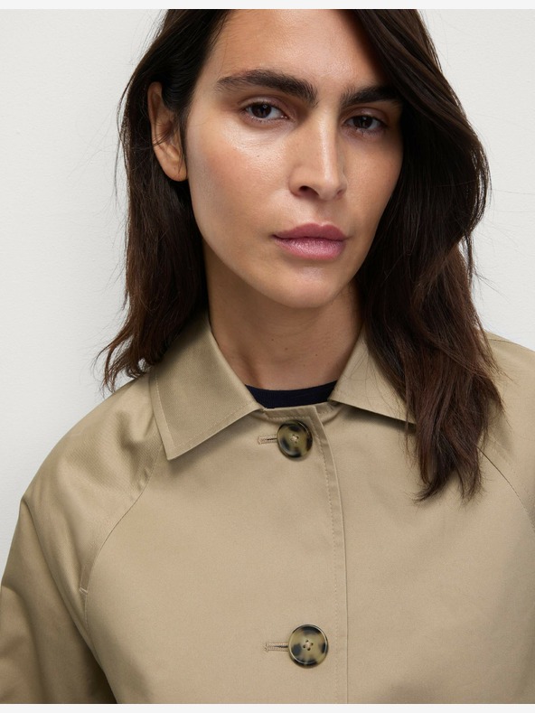 Marks & Spencer Удължено палто за кола Stormwear™ от висококачествен памук Marks & Spencer бежово