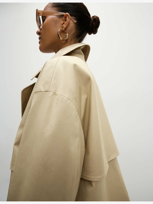 Marks & Spencer Къс тренчкот с високо съдържание на памук Marks & Spencer, бял