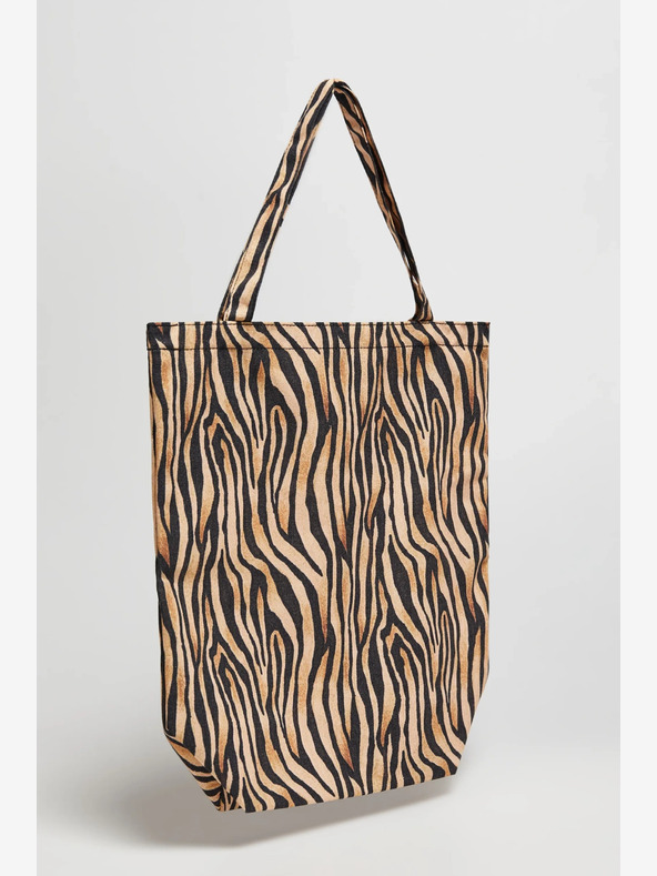 Moodo Бяло-кафява дамска чанта с шарка Moodo