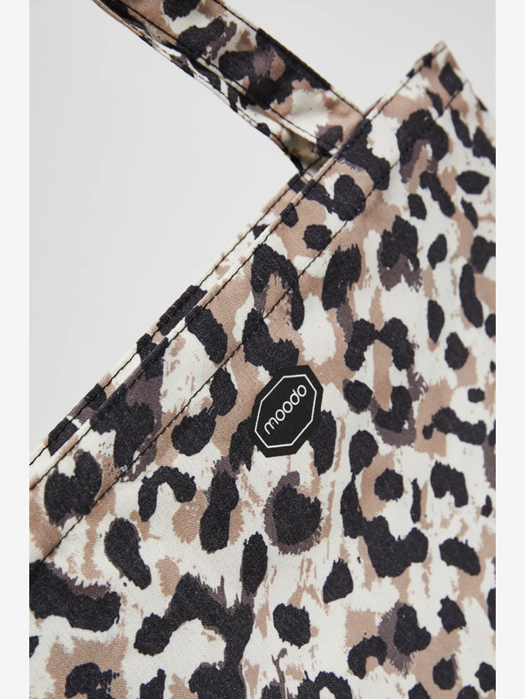 Moodo Бяло-бежова дамска чанта с шарка Moodo