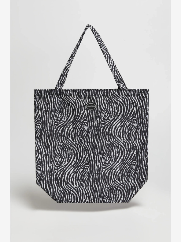 Moodo Дамска чанта с шарка Moodo в бяло и черно