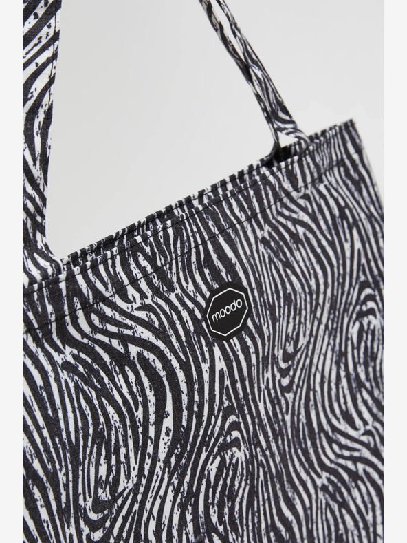 Moodo Дамска чанта с шарка Moodo в бяло и черно