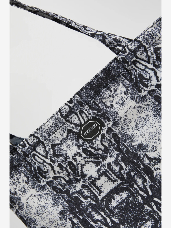 Moodo Дамска чанта с шарка Moodo в бяло и черно