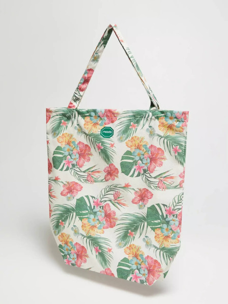 Moodo Кремава и зелена дамска чанта с шарка Moodo