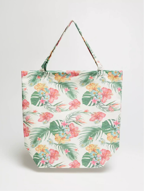 Moodo Кремава и зелена дамска чанта с шарка Moodo