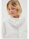 Moodo Бял дамски шал на точки Moodo