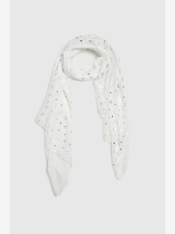 Moodo Бял дамски шал на точки Moodo