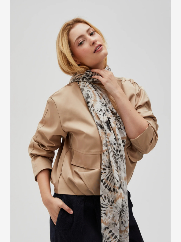 Moodo Бежов дамски шарен шал Moodo
