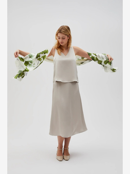 Moodo Бяло и зелено дамско шарено шалче Moodo