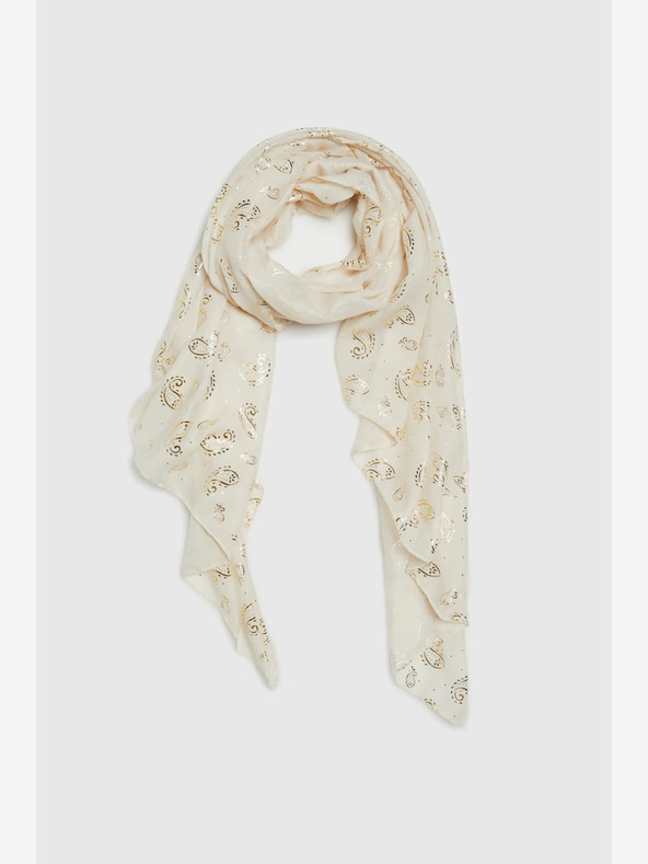 Moodo Кремав шарен дамски шал Moodo