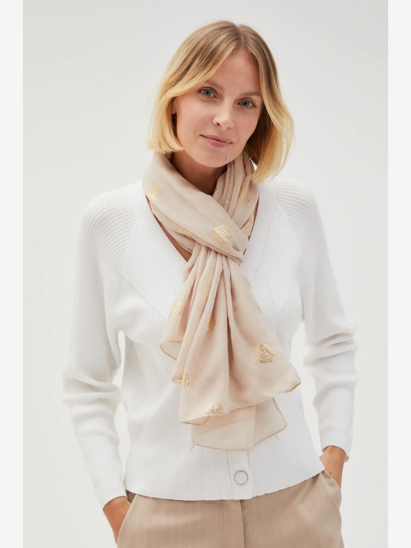 Moodo Бежов дамски шал на точки Moodo