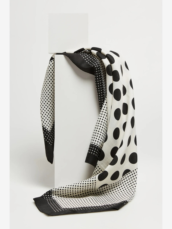 Moodo Бяло и черно дамско шарено шалче Moodo