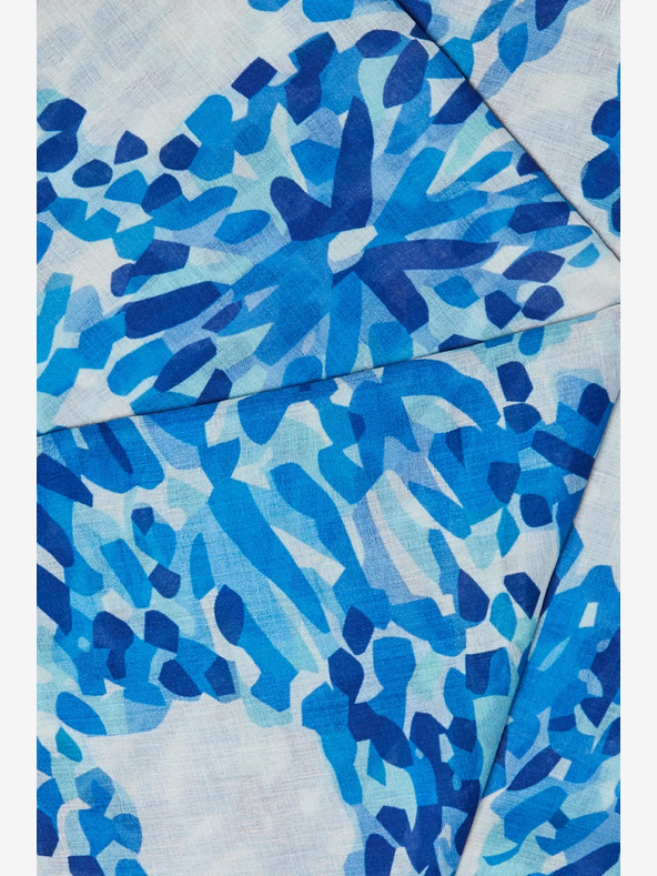 Moodo Бяло и синьо дамско шарено шалче Moodo