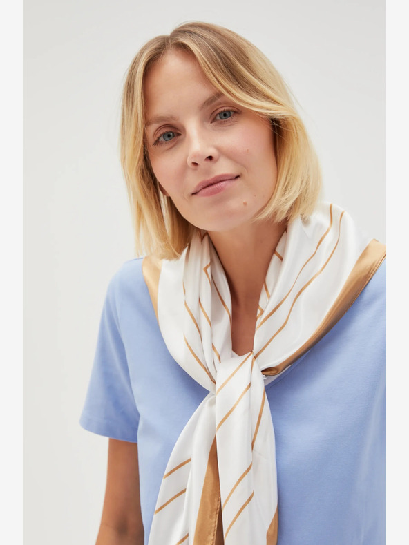 Moodo Бял шарен дамски шал Moodo