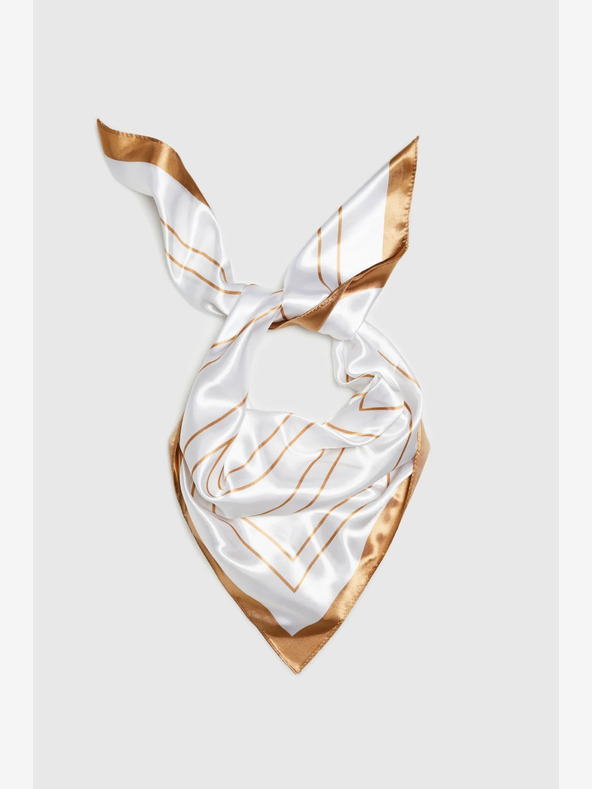 Moodo Бял шарен дамски шал Moodo