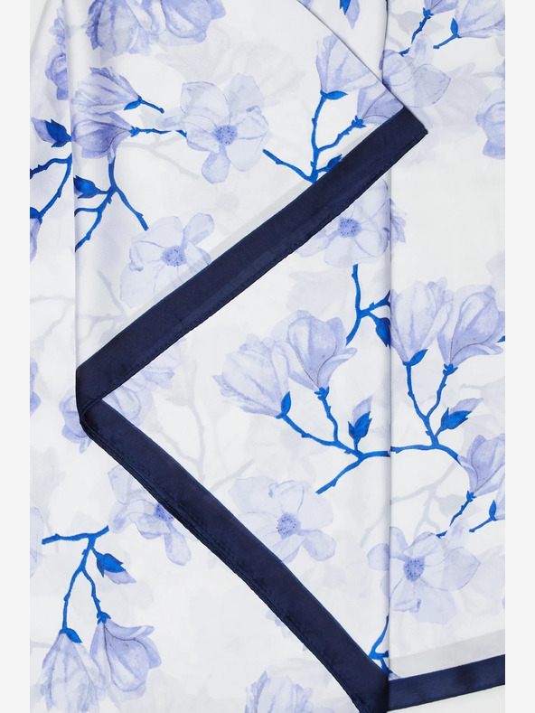 Moodo Бяло и синьо дамско флорално шалче Moodo