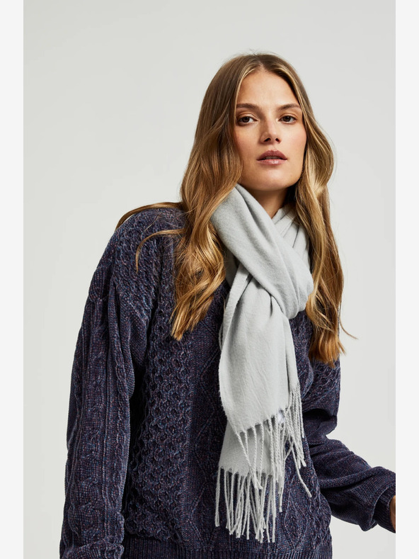 Moodo Светлосив дамски шал Moodo