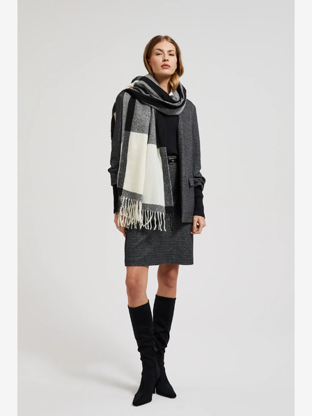 Moodo Бяло и черно дамско шалче Moodo