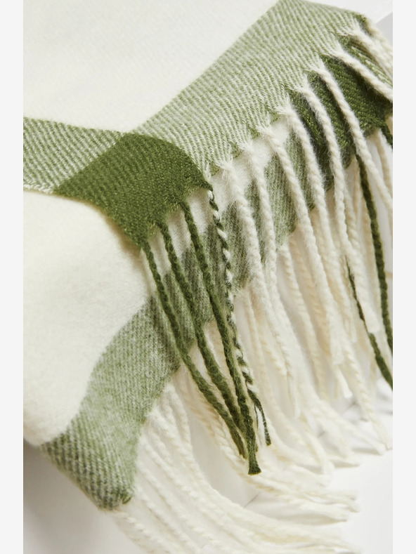 Moodo Бяло-зелен дамски шал Moodo