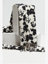 Moodo Черно-бял дамски шал на цветя Moodo