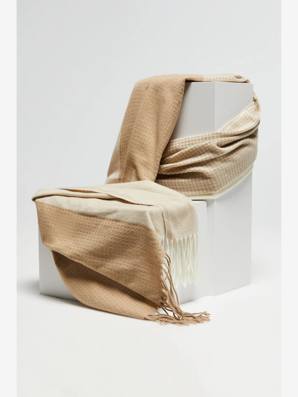 Moodo Бежово-кафяв дамски шал Moodo