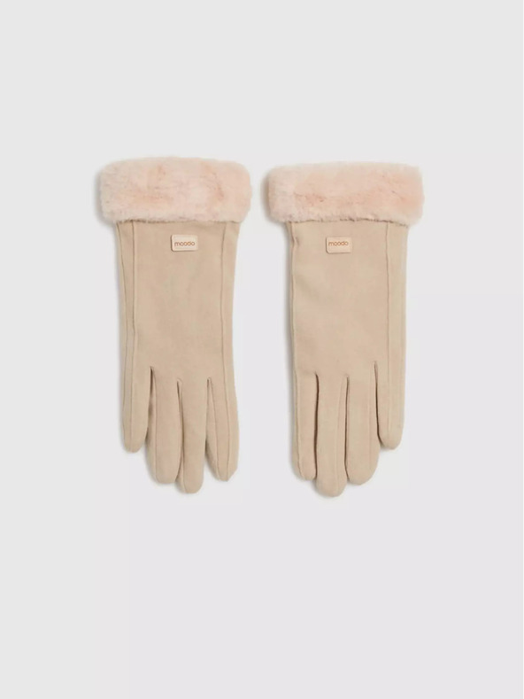 Moodo Бежови дамски ръкавици Moodo