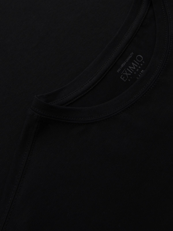 Ombre Clothing Мъжка тениска SLIM FIT с дълъг ръкав и V-образно деколте, с еластан и щампа черно Ombre Clothing