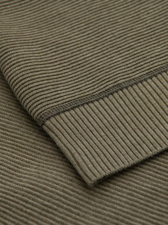 Ombre Clothing Мъжки трикотажен пуловер RELAXED FIT с десен зелен Ombre Clothing