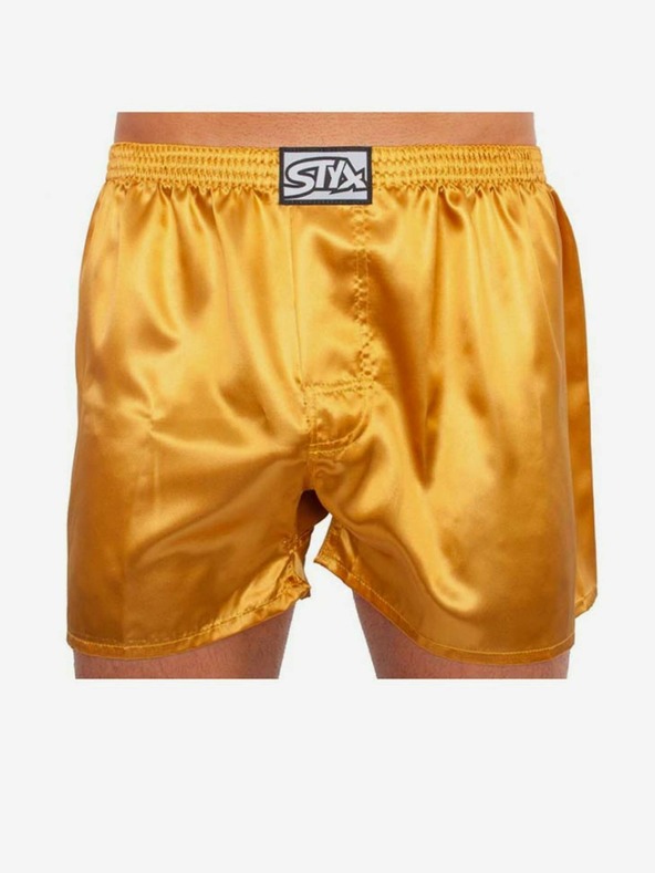 Styx Мъжки класически еластични шорти Styx сатенирани златни