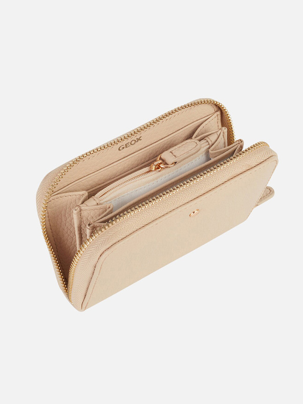 Geox Кремав дамски портфейл Geox