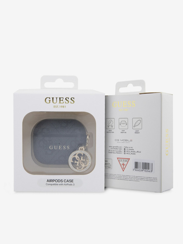 Guess Guess 4G Script PC/PU калъф за AirPods 3 черен