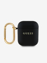 Guess Guess PU зърнест класически калъф с лого за AirPods 1/2 Black