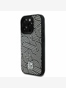 DKNY DKNY PU кожа Crosswalk Pattern Magsafe заден капак за iPhone 16 Pro слонова кост