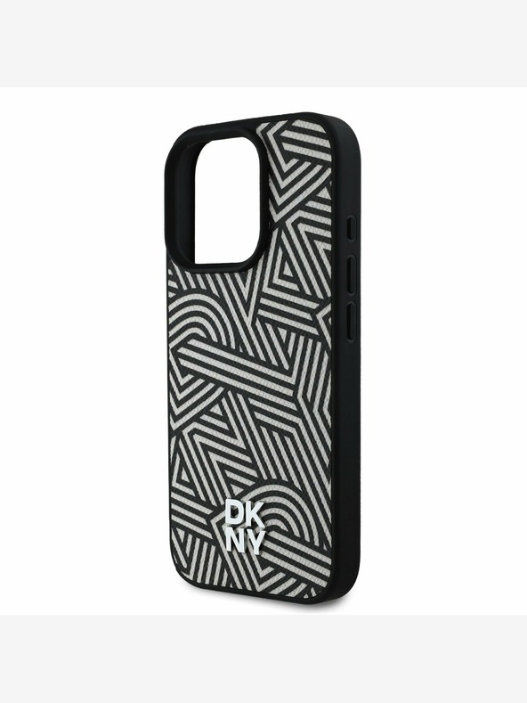 DKNY DKNY PU кожа Crosswalk Pattern Magsafe заден капак за iPhone 16 Pro слонова кост