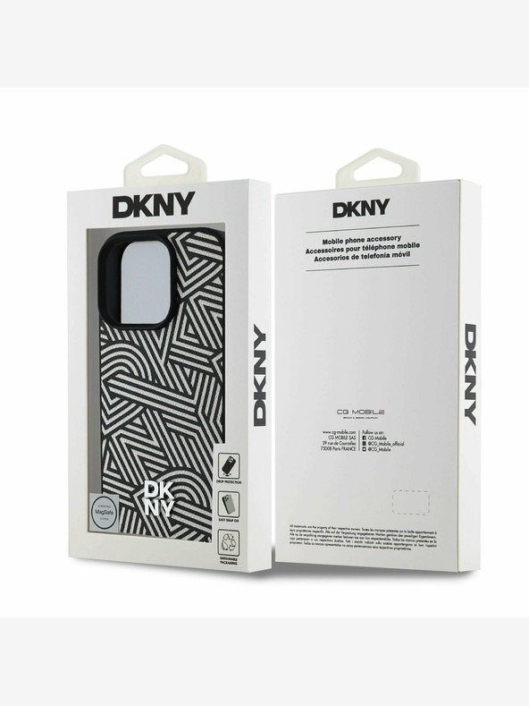 DKNY DKNY PU кожа Crosswalk Pattern Magsafe заден капак за iPhone 16 Pro слонова кост