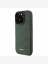 DKNY DKNY PU кожен заден капак с мрежест десен за iPhone 16 Pro Max зелен