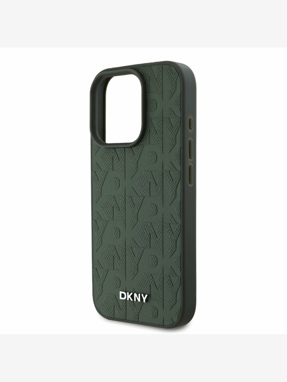 DKNY DKNY PU кожа с мрежест десен Magsafe заден капак за iPhone 16 Pro Green