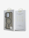 Guess Guess IML пръстен с брокат MagSafe заден капак за iPhone 16 Pro черен
