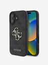 Guess Guess PU 4G метално лого заден капак за iPhone 16 сив