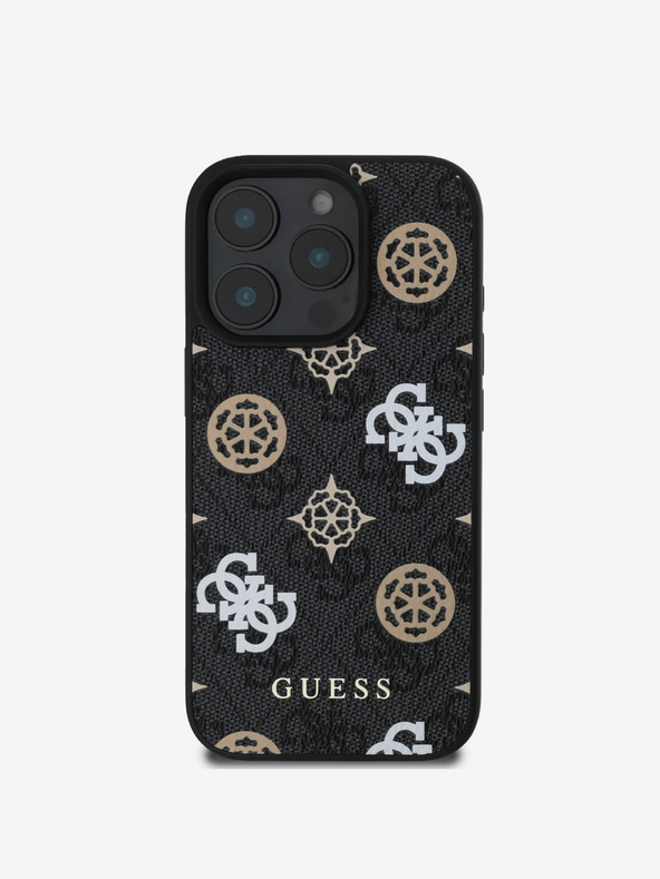 Guess Guess PU 4G Peony MagSafe заден капак за iPhone 16 Pro Max Black