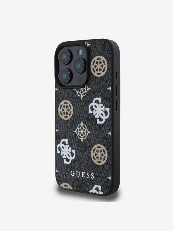 Guess Guess PU 4G Peony MagSafe заден капак за iPhone 16 Pro Max Black