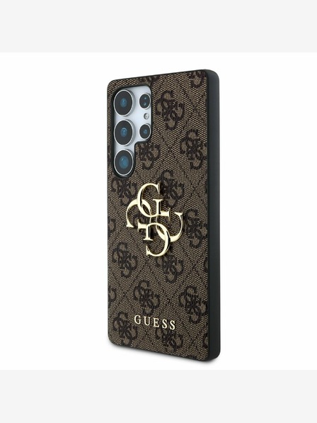 Guess PU 4G Metal Logo Zadní Kryt pro Samsung Galaxy S25 Ultra Brown Калъф за телефон