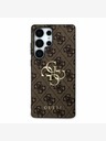 Guess PU 4G Metal Logo Zadní Kryt pro Samsung Galaxy S25 Ultra Brown Калъф за телефон
