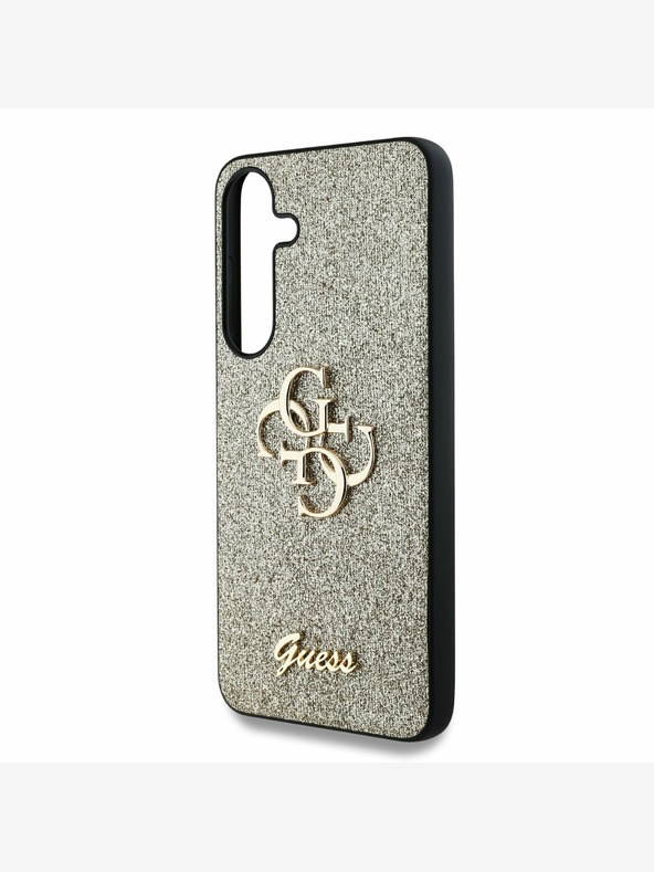 Guess Guess PU Fixed Glitter 4G Metal Logo Back Cover за Samsung Galaxy S25 Gold