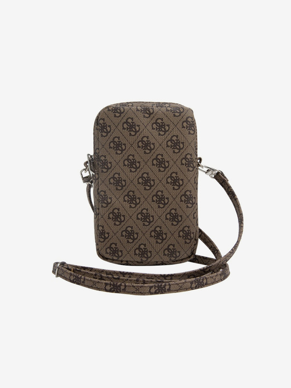 Guess Guess PU 4G Триъгълна чанта за телефон с цип Кафява