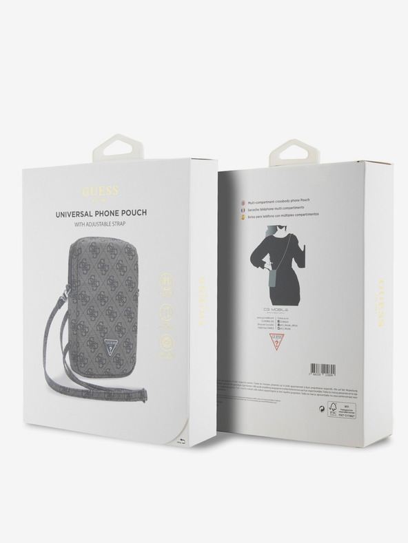 Guess Guess PU 4G Триъгълна чанта за телефон с цип Кафява