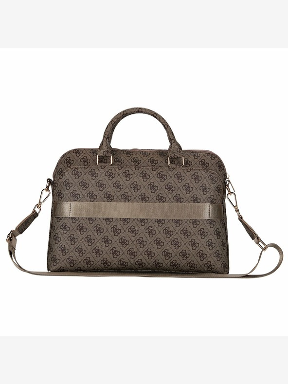 Guess Guess PU 4G Триъгълна чанта за тетрадки с лого 15/16", кафява